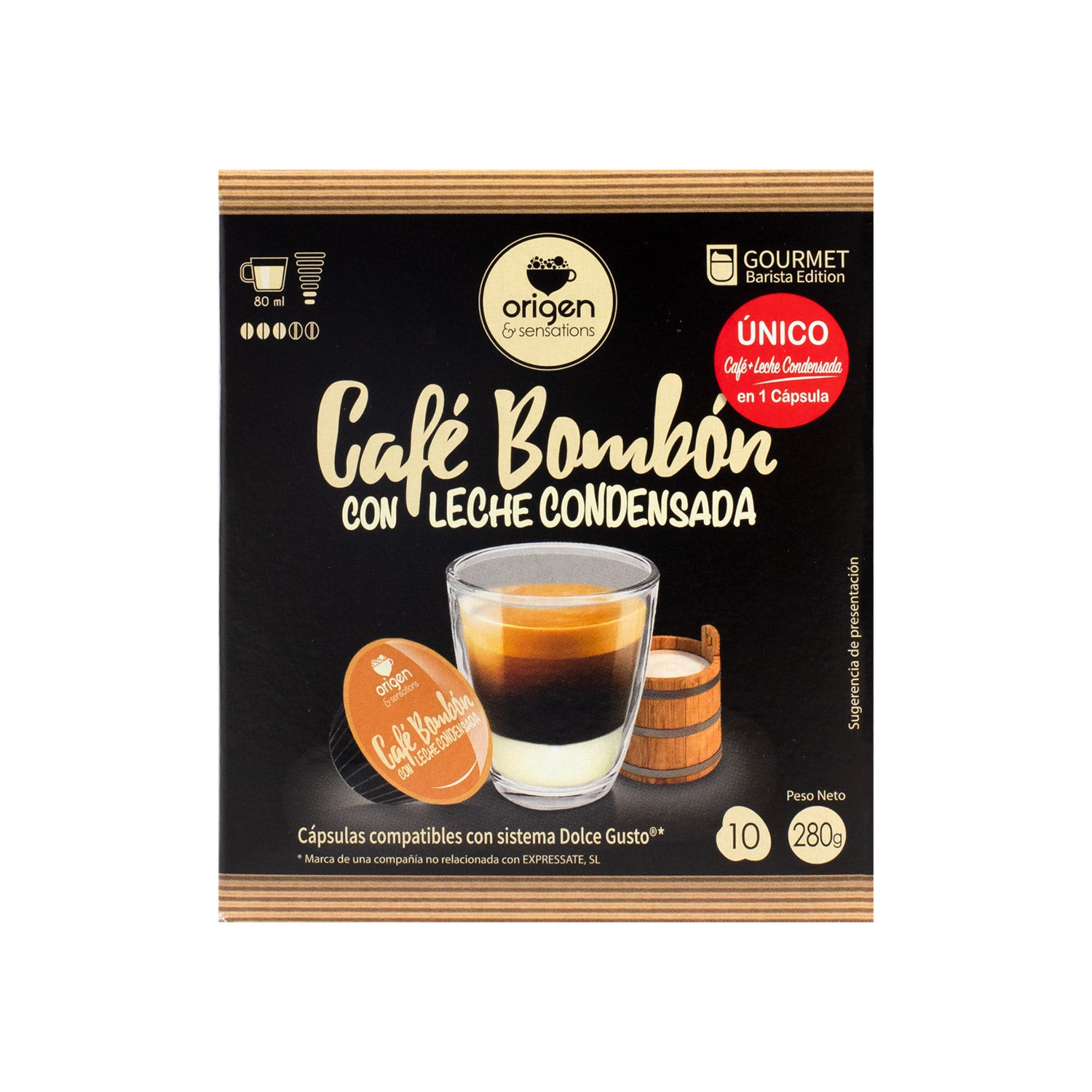 Origen & Sensations Café con Leche 160 Cápsulas Compatibles Dolce Gusto®