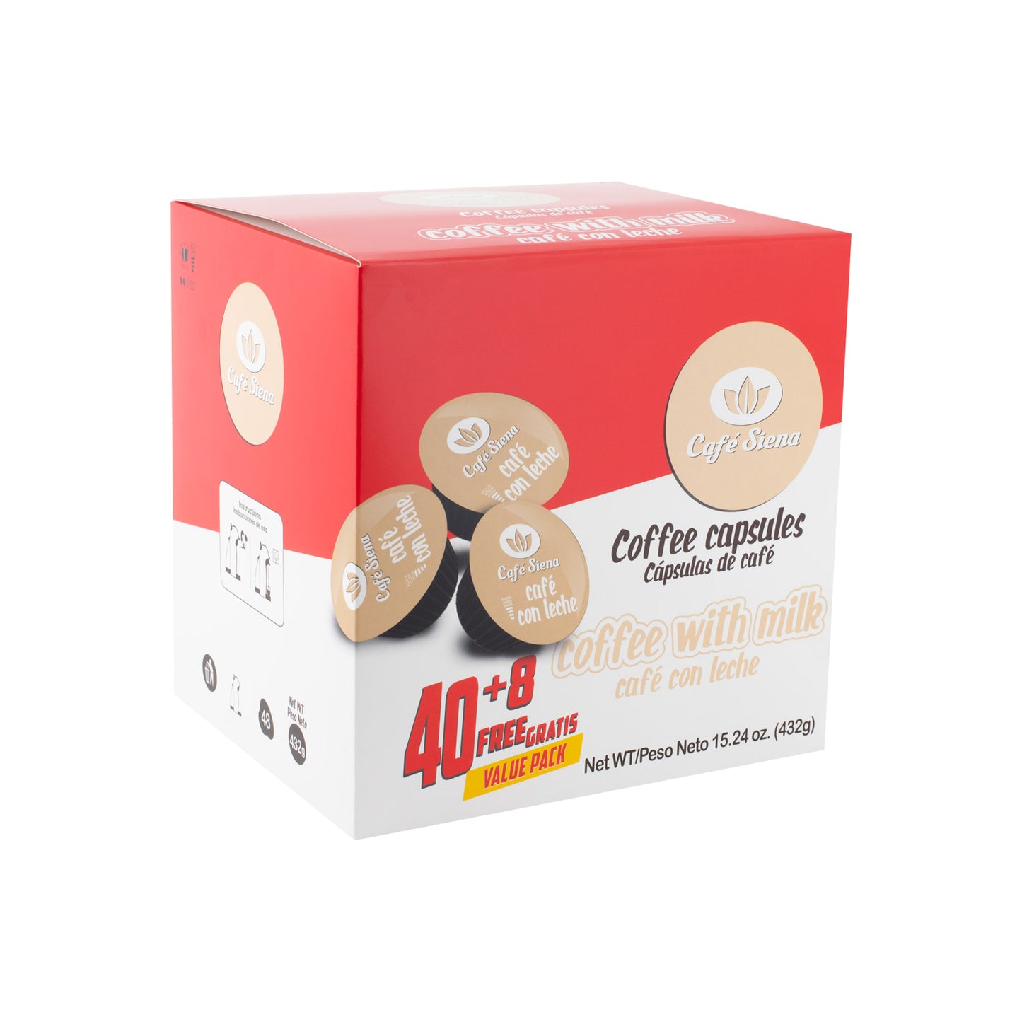 Cápsulas de Café con Leche (48 caps) · Café Siena
