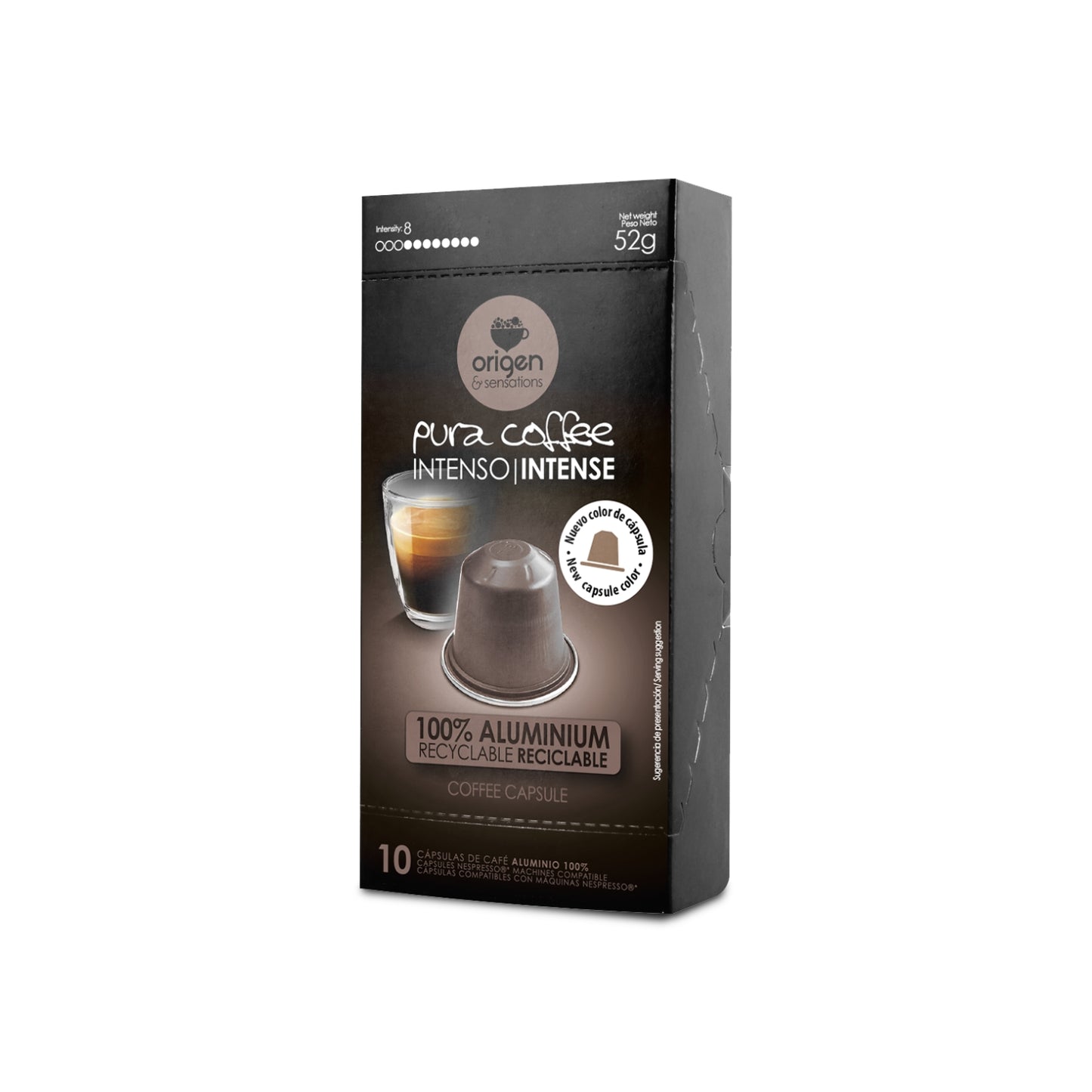 Cápsulas de aluminio Café Intenso (10 caps) · Pura Coffee