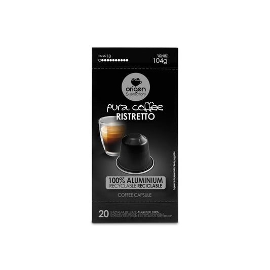 Cápsulas de aluminio Café Ristretto (20 caps) · Pura Coffee
