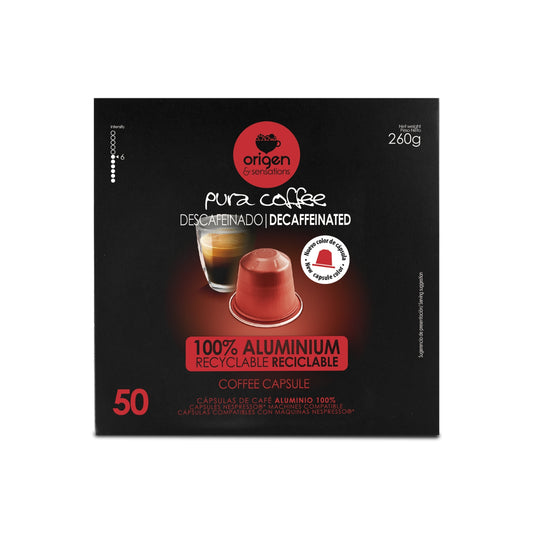 Cápsulas de aluminio Café Descafeinado (50 caps) · Pura Coffee