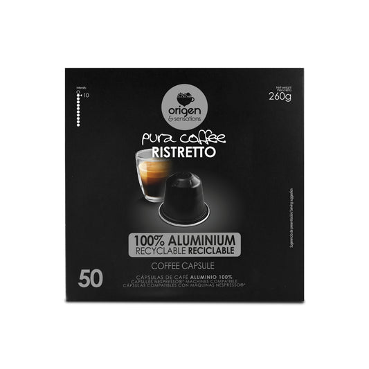 Cápsulas de aluminio Café Ristretto (50 caps) · Pura Coffee