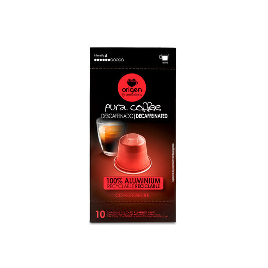 Cápsulas de aluminio Café Descafeinado (10 caps) · Pura Coffee