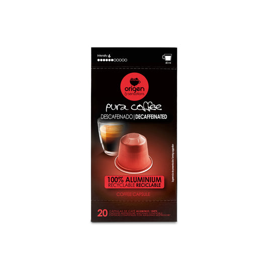 Cápsulas de aluminio Café Descafeinado (20 caps) · Pura Coffee