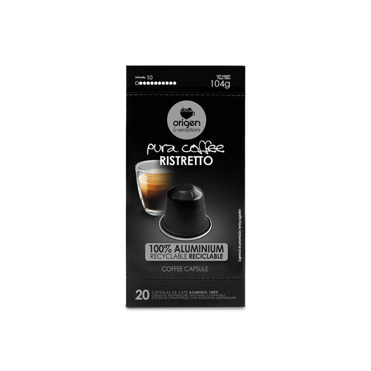 Cápsulas de aluminio Café Ristretto (20 caps) · Pura Coffee