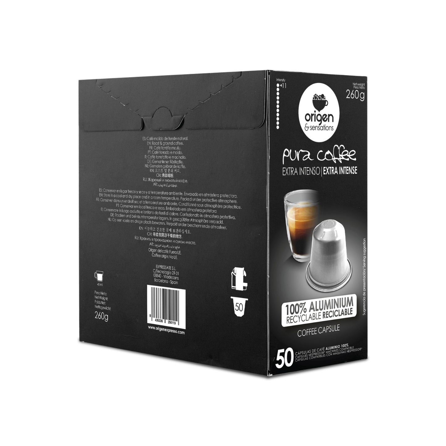 Cápsulas de aluminio Café Extra Intenso (50 caps) · Pura Coffee