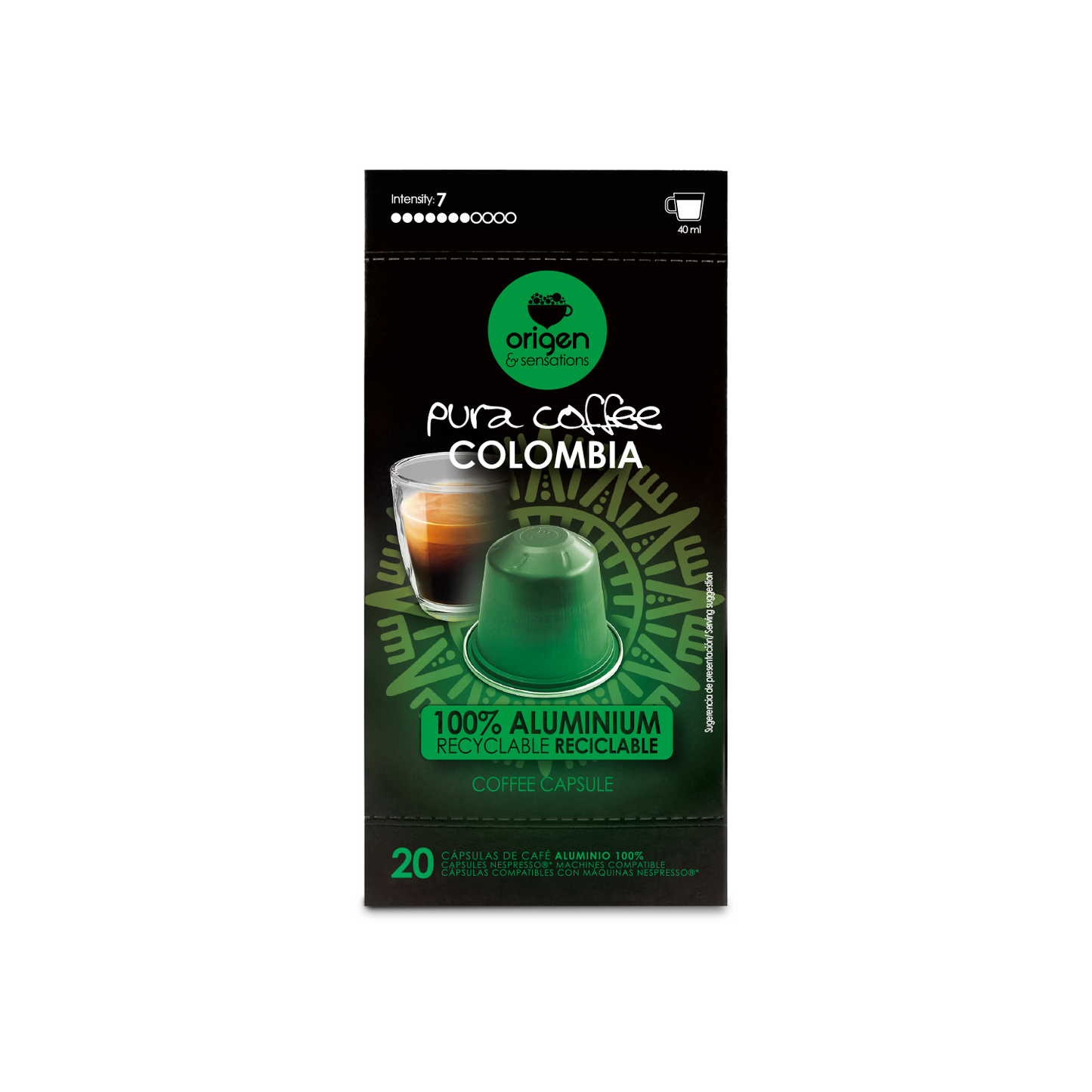Cápsulas de aluminio Café Colombia (20 caps) · Pura Coffee