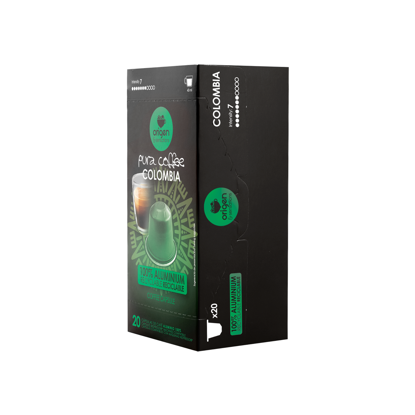 Cápsulas de aluminio Café Colombia (20 caps) · Pura Coffee
