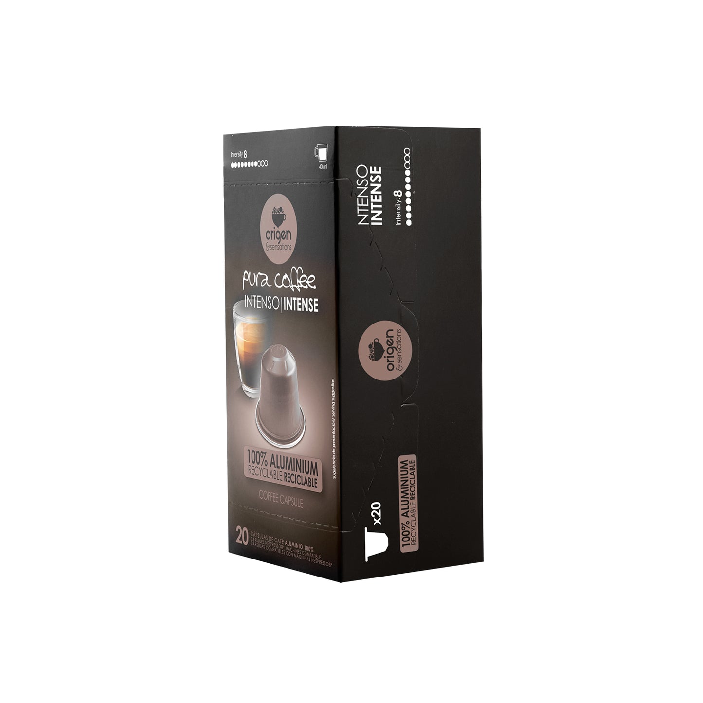 Cápsulas de aluminio Café Intenso (20 caps) · Pura Coffee
